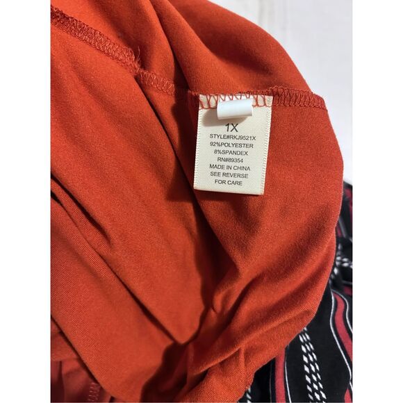 Ultra Flirt Cap Sleeve Pinstripe Wide Leg Jumpsuit Women’s Plus Size 1X - Picture 12 of 13